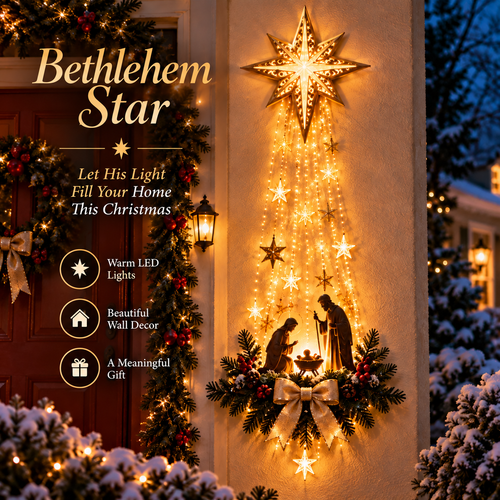 ✝️ Bethlehem Star Nativity Wall Light – Lighted Nativity Wall Decor